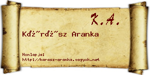 Kárász Aranka névjegykártya