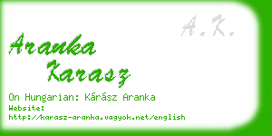 aranka karasz business card